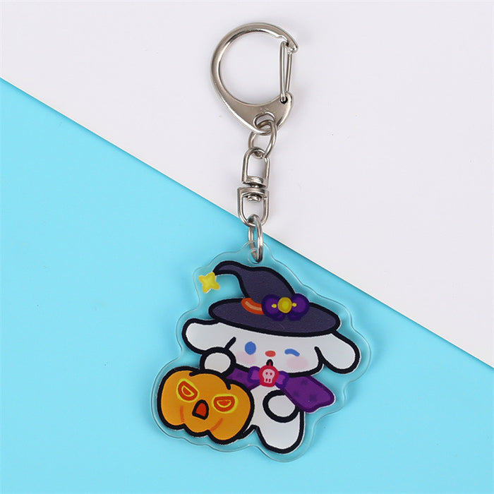 Wholesale Acrylic  Pumpkin Ghost Keychain Cute Double-sided Pendant Fashion Accessory for Gift
