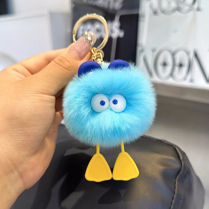 Wholesale cute plush big-eyed duck pendant Keychains