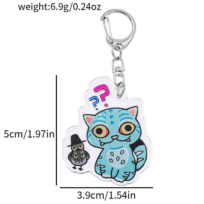 Wholesale Blue Tiger Crow Acrylic Double-Sided Pattern Keychain