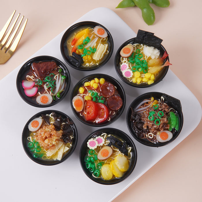 Wholesale PVC Simulated Seafood Ramen Keychain Bag Charm Decorative Accessory MOQ≥2