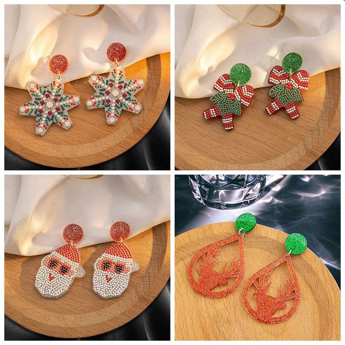 Wholesale Christmas earrings cute cute earrings Christmas tree snowflake women fashion jewelry