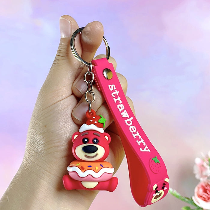Wholesale Cartoon  bear keychain cute key chain doll claw  silicone key pendant car bag ornaments