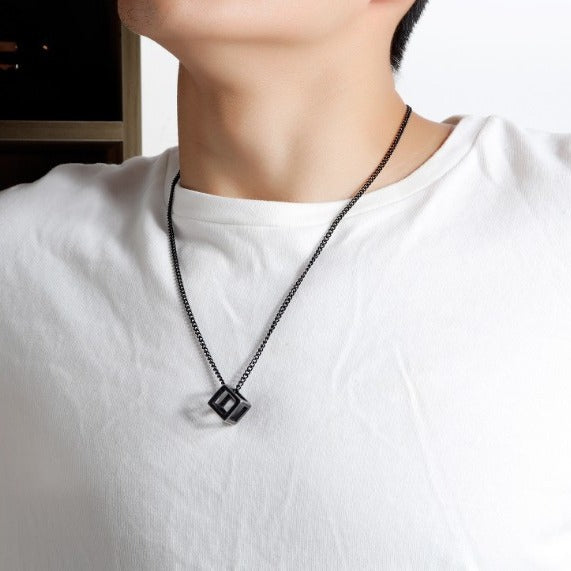 Wholesale Hollow Pendant Men's and Women's Titanium Steel Necklace  Three-dimensional