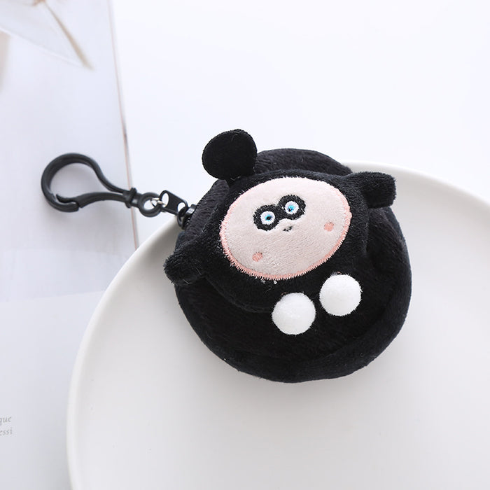 Wholesale Cartoon Cute Egg Boy Wallet Plush Doll Coin Bag Earphone Bag Keychain Student Backpack Pendant JDC-WT-XG002