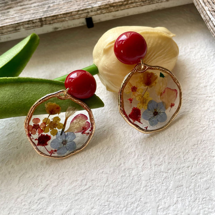 Wholesale Vintage plant dropper earrings with cute ear clips and earrings