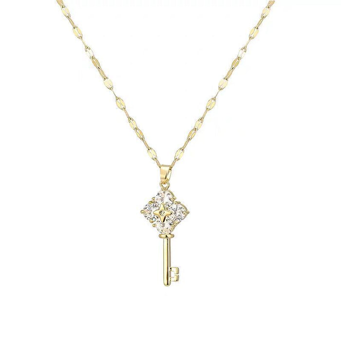 Wholesale Titanium steel key necklace female choker necklace