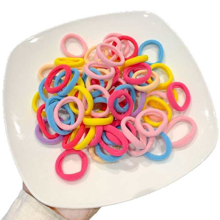 Wholesale 3cm Kidsren's Hair Scrunchies Colorfulful Seamless Hair Rope Hair Rubber Band