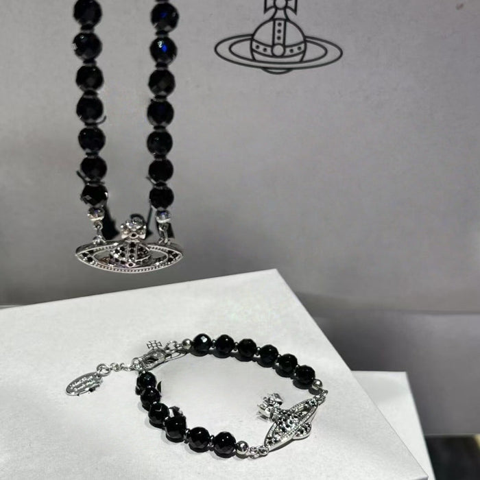 Wholesale Saturn Planet Necklace Women's Diamond-Encrusted Clavicle Chain