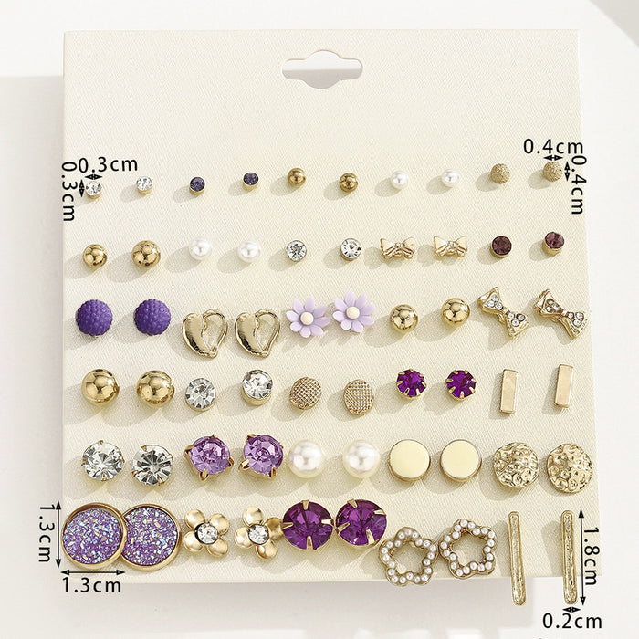 Wholesale Simple Alloy Heart-Shaped Earring Set