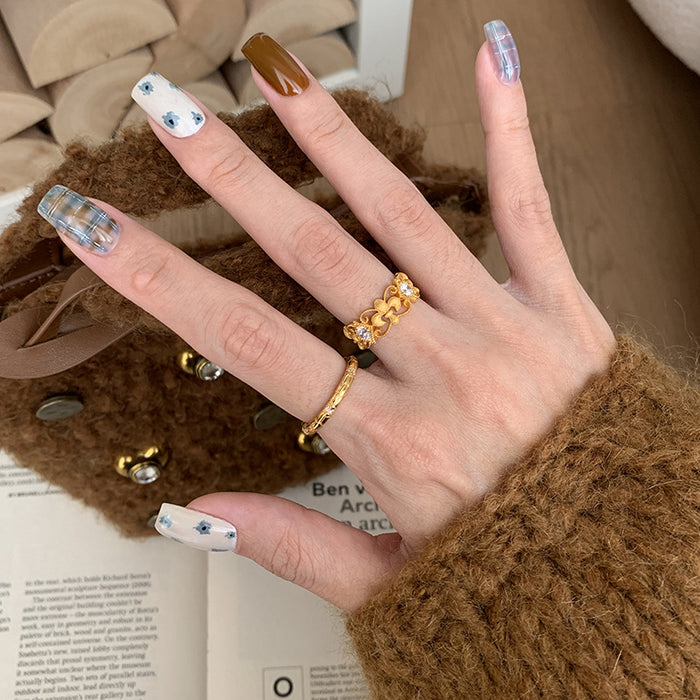 Wholesale Hollow ring fashion, light luxury, niche design, personality, temperament, versatile accessories