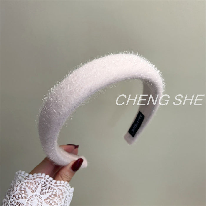 Wholesale Plush Sponge Hair Hoop New Style Temperament Pressed Hair Stamp