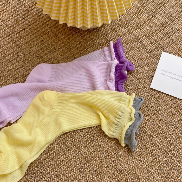 Wholesale Minimally spliced fake two-piece stacked socks thin design with double screw mouth transparent middle tube