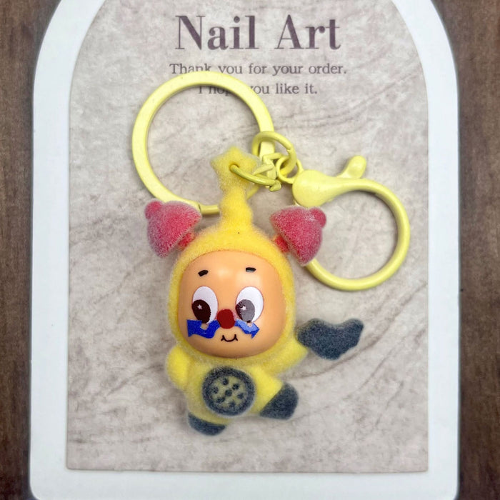 Wholesale Multi-colored flocked resin accessories keychain