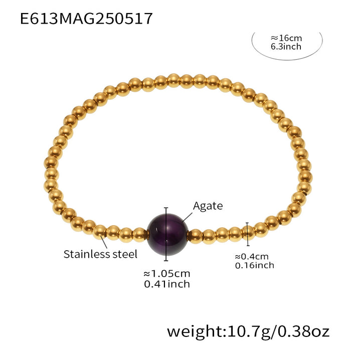 Wholesale Stainless steel round bead handmade bead bracelet with cross shaped personalized bracelet plating