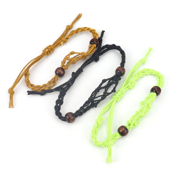 Wholesale Hand-woven Net Bag Bracelet with Adjustable Bracelet JDC-BT-HXu002