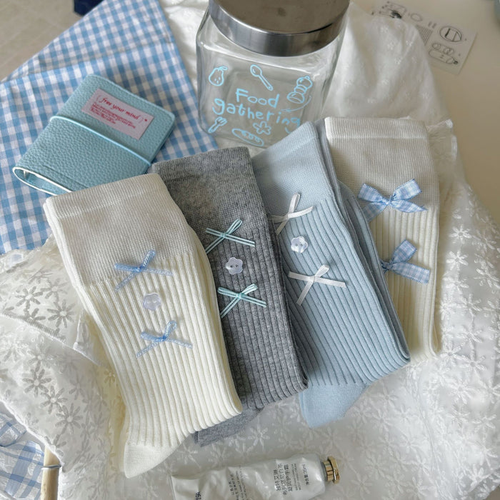 Wholesale Bow tie socks, long tube pile socks