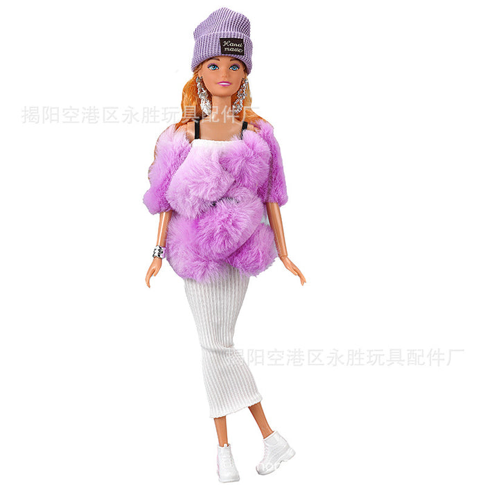Wholesale double plush long tube skirt doll hat