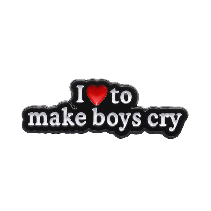 Wholesale Creative English Letter Brooch Inspirational Saying Badge Zinc Alloy Metal Pin Fashion Accessory