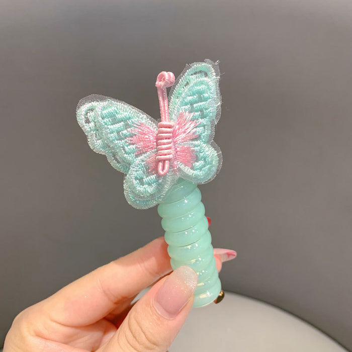 Wholesale Children's Fairy Butterfly Phone Cord Hair Scrunchies Cartoon Hair Tie Braided Hair Rope