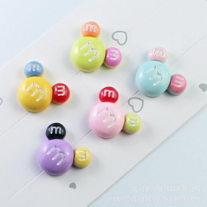 Wholesale Cartoon Colorful Cute Bean Cream Glue mobile Phone material Handmade Hair Accessories Resin Accessories