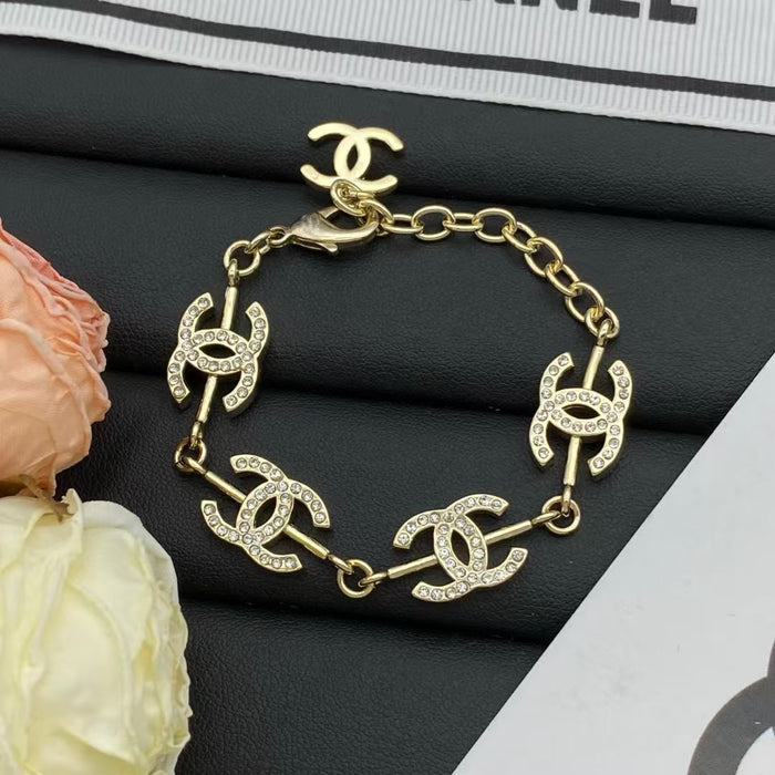Wholesale Double C letter enamel camellia pearl long necklace