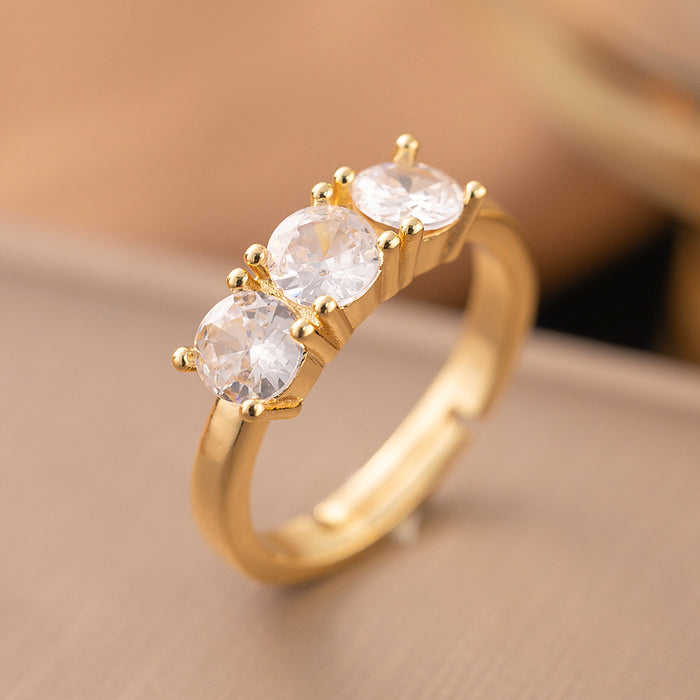 Wholesale Letter Rivet Zircon Ring