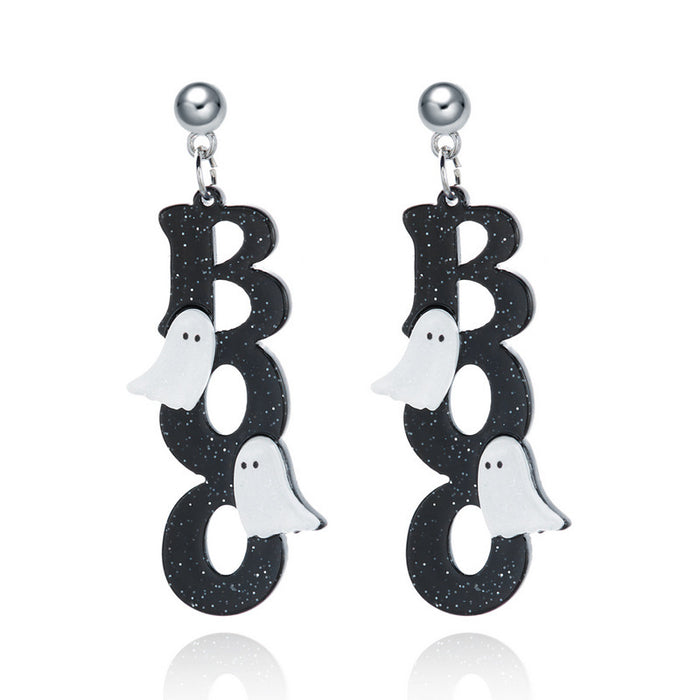 Wholesale  Boo Ghost 2D Acrylic Pendant Earrings Fashion Accessory MOQ≥2