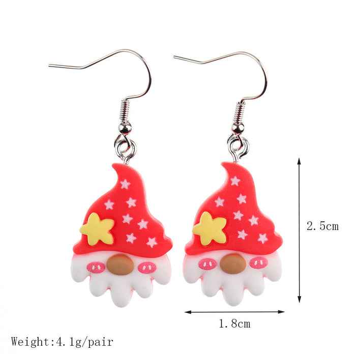 Wholesale Earrings Resin Christmas Cute Cartoon JDC-ES-niqing005