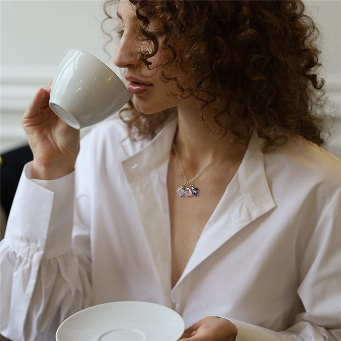 Wholesale Carded necklace and earring set with raw stone pendant necklace and irregular stones