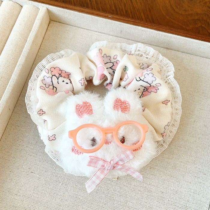 Wholesale Cute Glasses cat scrunchie
