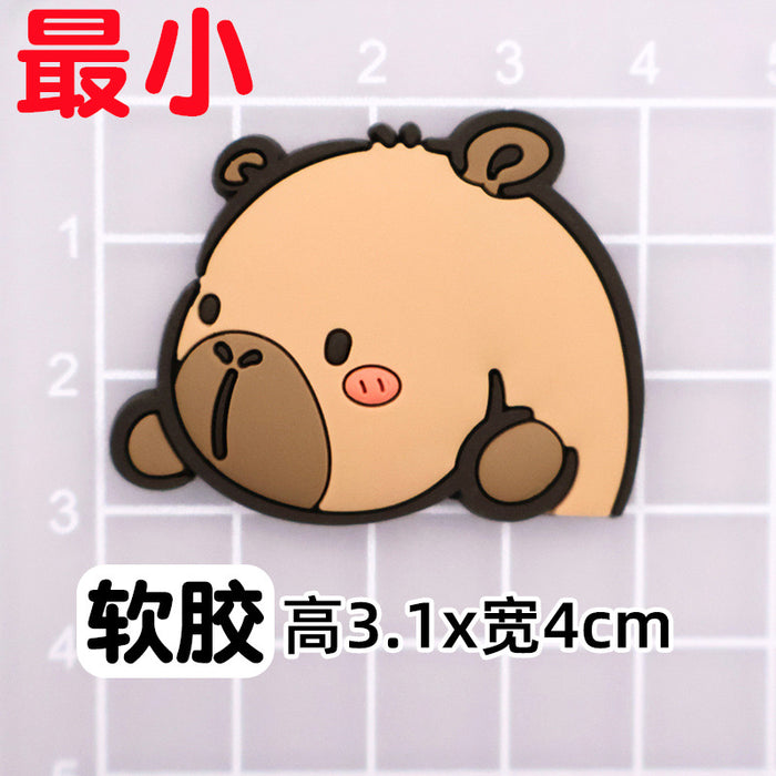 Wholesale 10pcs Capybara soft rubber decoration handmade DIY accessories mobile phone case slippers buckle cup stickers