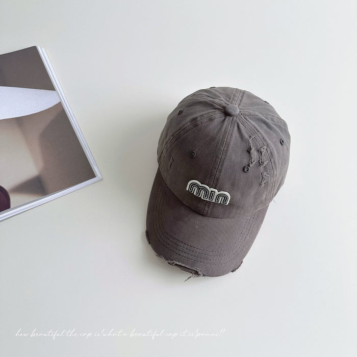 Wholesale Children's retro vintage baseball cap, three-dimensional letter duckbill cap, niche sun hat