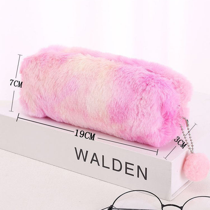 Wholesale Candy-colored cute plush pencil case