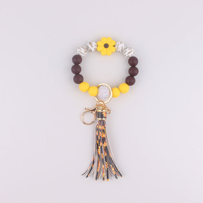Wholesale Silicone Bracelet  Jewelry Silicone Keychain Flower Bracelet