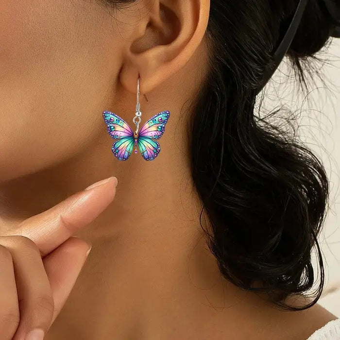 Wholesale Acrylic Butterfly Earrings JDC-ES-Zhanh002