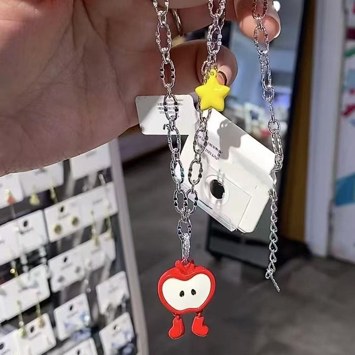 Wholesale   Apple Core Beaded Necklace Female  All-match Clavicle Chain