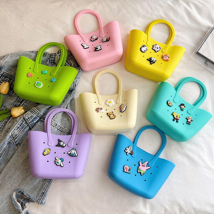 Wholesale Raceway Children's Bag Cute Cartoon Kindergarten Hollow Silicone Bag Vegetable Basket Portable Coin Purse