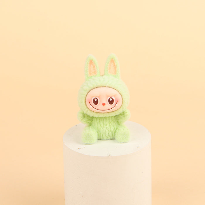 Wholesale Resin trendy cartoon flocked keychain pendant