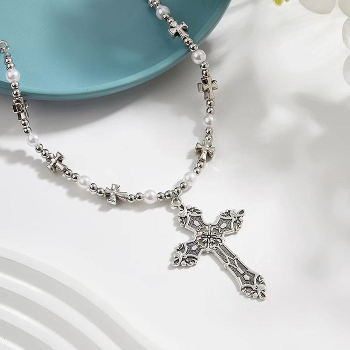 Wholesale Cross pendant, vintage sweater necklace