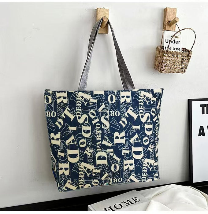 Wholesale Canvas Bag Large Capacity Women's Bag Printed Handbag Tote Large Bag Artistic Student Bag Shopping Bag