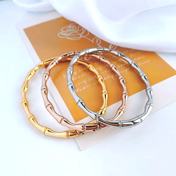 Wholesale Gold Bamboo Stainless Steel Bracelet JDC-BT-HongS003