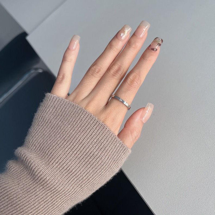 Wholesale Minimalist letter couple ring, fashionable temperament, titanium steel index finger ring, non fading ring, high aesthetic value