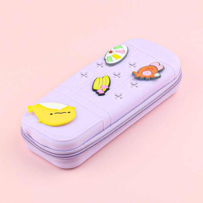Wholesale Cute Cartoon Silicone Pencil Case DIY Creative Students Stationery Organizer Bag MOQ≥10