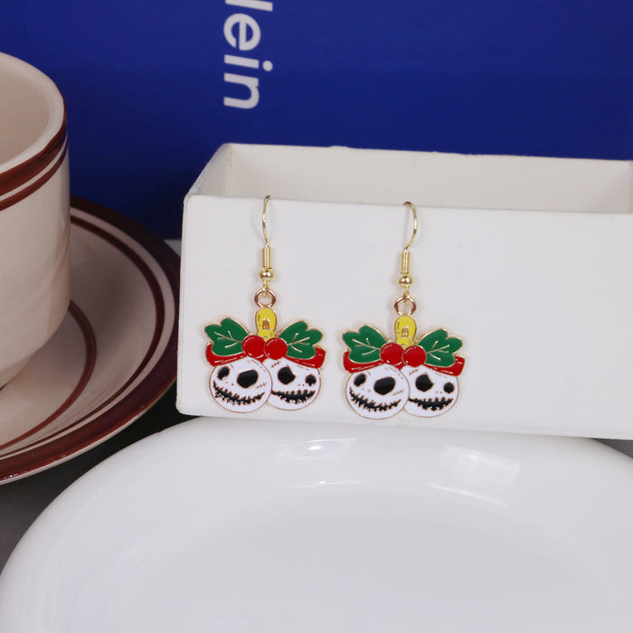 Wholesale Cartoon Design Gift Box  Earrings Female Personality  Funny Skull Earrings
