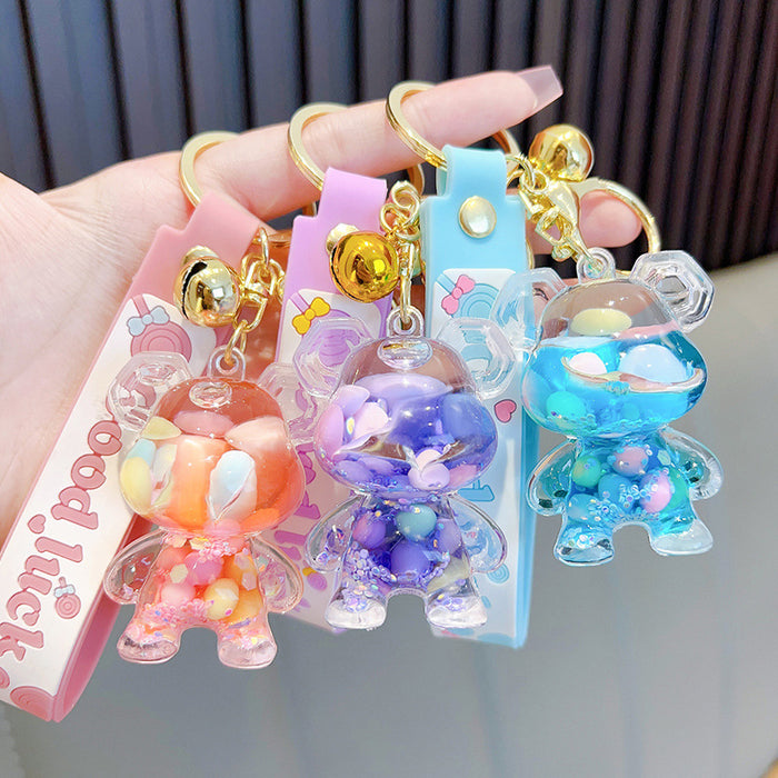 Wholesale Oiled Acrylic Bear Keychains JDC-KC-GSWA003