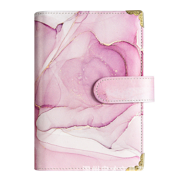 Wholesale Binder Zipper Bag Macaron Notebook Leather Pu Loose-Leaf Cash Budget Notebook