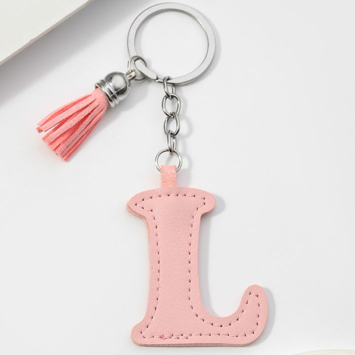 Wholesale PU Leather 26 English Letters Keychain JDC-KC-RongRui063