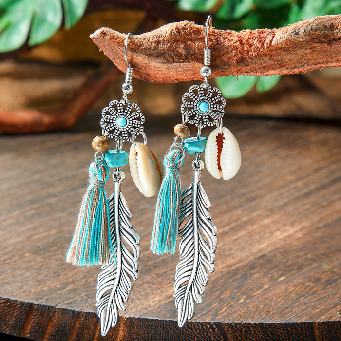 Wholesale 2pcs Bohemian Turquoise Retro Distinctive Earrings