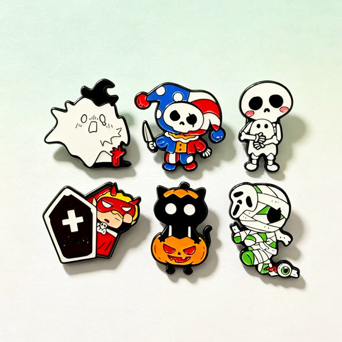 Wholesale Enamel Brooch Ghost Pumpkin Skeleton Clown Pin Chic Jewelry Accessory