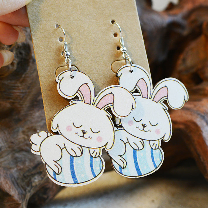 Wholesale Easter Cute Egg Bunny Earrings JDC-ES-ChenC004